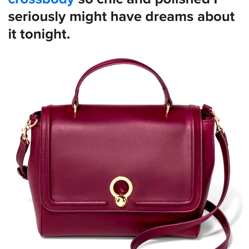 SOLD Target Oxblood Vegan Leather Handbag